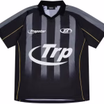 Trapstar Hyperdrive Striped Football Jersey Black