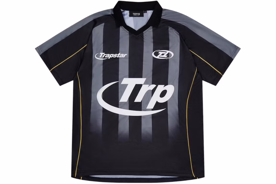 Trapstar Hyperdrive Striped Football Jersey Black Trapstar Hyperdrive Striped Football Jersey Black