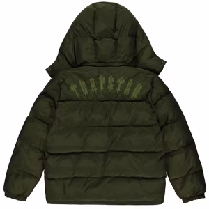 Trapstar Irongate Detachable Hooded Puffer Jacket Olive