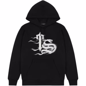 Trapstar TS Flame Print Hoodie Black