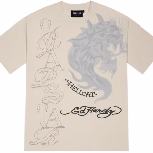 Trapstar x Ed Hardy Hell Cat Tee Natural